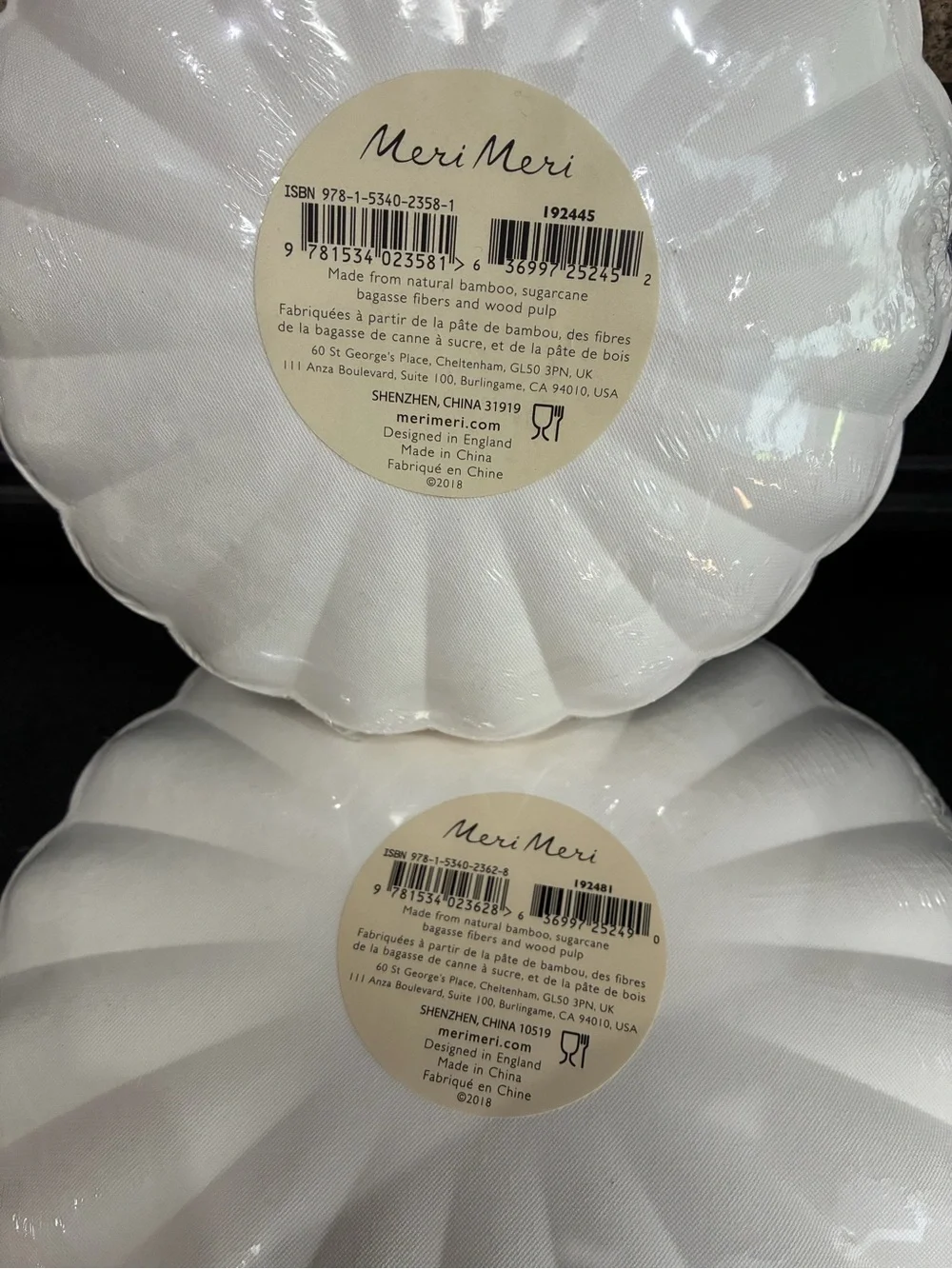 Meri Meri Eco Partyware Spring Flower Party Plates White Four 8-packs 32 Total
